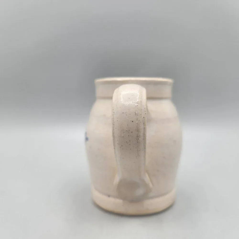 Vintage Pinewood Valley Pottery Creamer Blue Heart Stoneware 3” Glazed